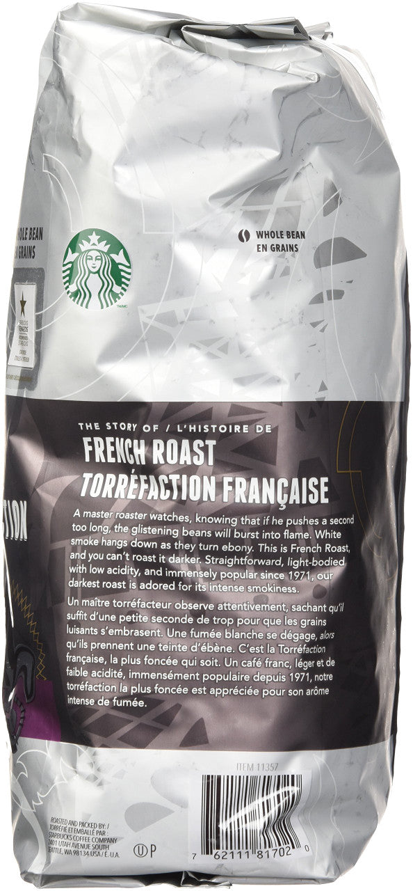 Starbucks French Roast Whole Bean 100% Arabica Coffee 1.13kg (2.5lbs) {Canadian}